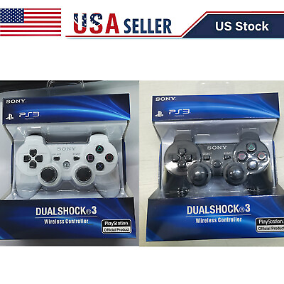#ad For Sony Wireless PlayStation 3 PS3 DualShock Controller Black White Blue $33.95