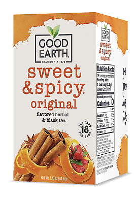 #ad Good Earth herbal amp; Black Tea Sweet amp; Spicy 18 Count Pack of 6 Packaging... $46.32