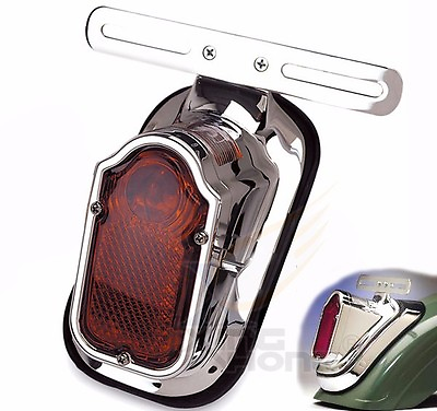 #ad #ad Motorcycle Chrome Red Tombstone Brake Tail Light Signal For Harley Bike Aluminum $41.23