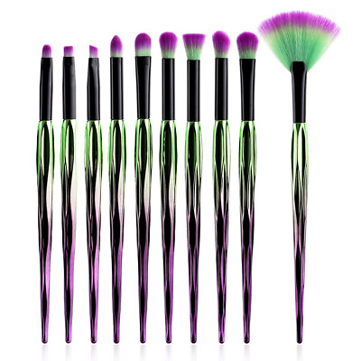 #ad 10Pcs Pro Makeup Brushes Set Foundation Powder Eyeshadow Eyeliner Lip Brush Tool $10.89