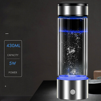#ad 450ml Portable Hydrogen Rich Water Maker Alkaline Bottle Cup Ionizer Generator c $31.99