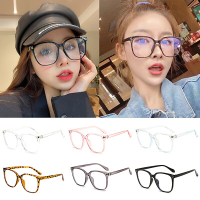 #ad Fake Square Frame Clear Lens Geek Glasses UV Protection Nerd Unisex Fashion $2.93