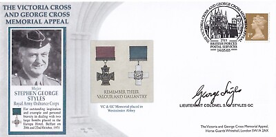 #ad Victoria Cross amp; George Cross Cover Signed S G Styles GC George Cross Holder GBP 7.95