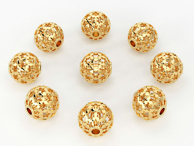 #ad Star Round Gold Handmade Spacer Beads For Jewelry Making 14K Gold Beads Findings $148.95