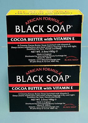 #ad 2x Moisturizing Black Soap Cocoa Butter With Vitamin E For Marks amp; Blemishes. $14.32