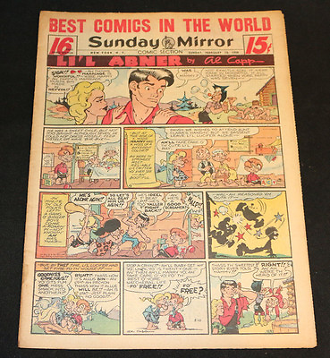 #ad 1952 Sunday Mirror Weekly Comic Section February 10th FN Superman Action $19.96