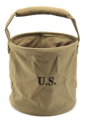 #ad US WW2 Military Collapsible Canvas Water Bucket $28.99