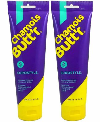 #ad 2PACK Chamois Butt#x27;r Eurostyle Cooling Cream Butter Bike Cycling Shorts 8oz Tube $31.18