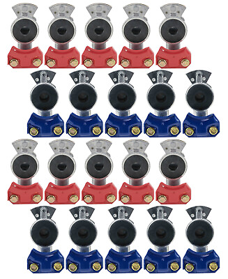 #ad 20Pc Universal Glad Hand Set Emergency Service Aluminum Gladhand 10 Red 10 Blue $69.99