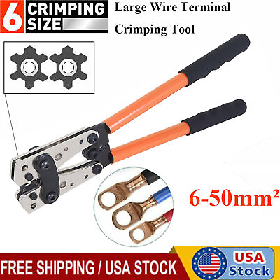 #ad Cable Lug Crimper Cu Al Terminal Plier Large Wire Terminal Crimping Tool 6 50mm² $24.59