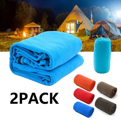 #ad 1x 2x Sleeping Bag Liner Travel Fleece Sleep Sack Sheet Hiking Camping Blank $15.00