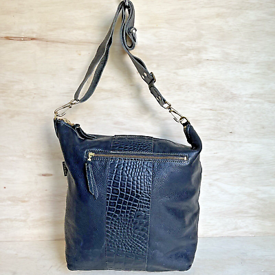 #ad ZINA KAO USA Purse Black Handmade Soft Leather Shoulder Bag Purse Tote Hobo Zip $69.99