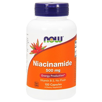 #ad NOW Foods Niacinamide B 3 500 mg 100 Capsules $8.99