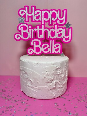 #ad Barbie Cake Topper Custom with name and age $10.99