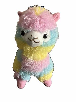 #ad Cute Multicolor Pastel Plush Llama Approximately 11” Tall Preowned $8.75