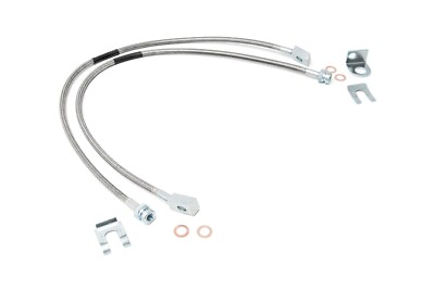 #ad Rough Country Front Stainless Brake Lines for 87 06 Jeep TJ YJ XJ 4 6quot; 89702 $49.95