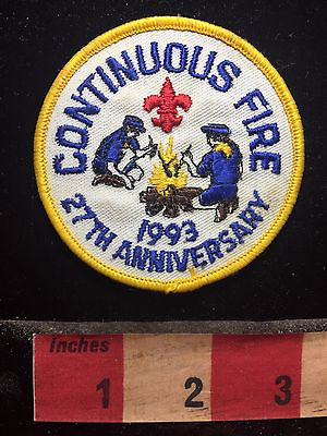 #ad Vtg 1993 27th Anniversary CONTINUOUS FIRE Boy Scout Patch 75YG $2.99