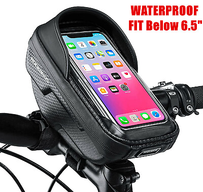 #ad ROCKBROS Waterproof 6.5quot; Bike Phone Case Handlebar Bag Bicycle Front Frame Bags $16.99