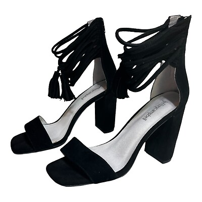 #ad Jeffrey Campbell Formosa Black Velvet Strappy Heeled Sandals Women#x27;s Sz. 7.5 $48.17