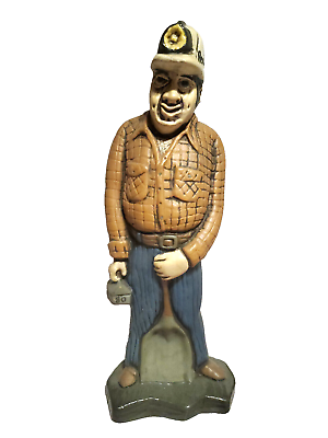 #ad Ceramic Coal Miner Figurine Vintage 8 1 2quot; Tall $12.91