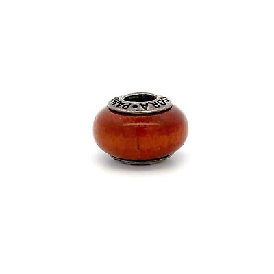 #ad Authentic Pandora ALE Muiracatiara Brown Wood amp; Sterling Silver Retired Bead 11 $33.99