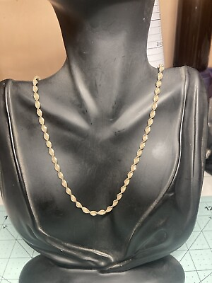 #ad Vintage FAS Sterling Silver Twisted Herringbone Necklace 24” $39.99
