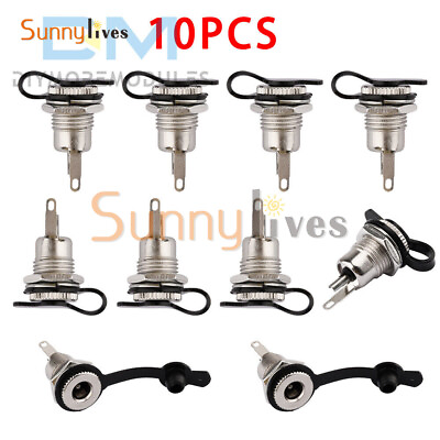 #ad 10Pcs DC 099 DC Power Socket Connector w Waterproof Cover Cap Adapter Power Jack $9.37