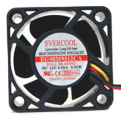 #ad Evercool 12V 40mm X 40mm X 20MM BALL BEARING 3Pin EC4020M12CA $13.99