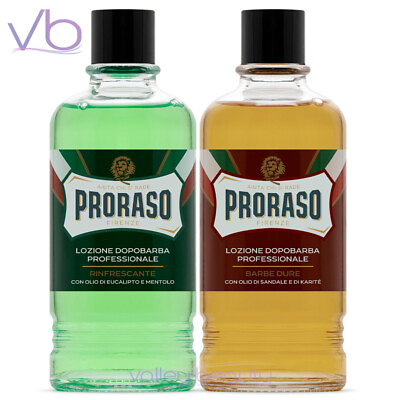 #ad PRORASO Green Red After Shave Lotion Sandalwood Eucalyptus 400ml NO BOX $37.00