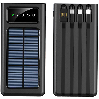 #ad 2024 Super 3000000mAh 4 USB Portable Charger Solar Power Bank For Cell Phone $18.59