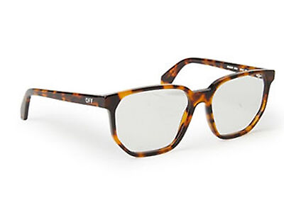 #ad NEW Off White Style 39 Havana Blue Block Light Havana Eyeglasses $184.15