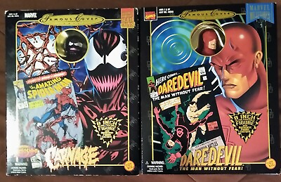 #ad ToyBiz Marvel Famous Cover Series Carnage amp; Daredevil 8quot; Fabric Costume Figures $50.00