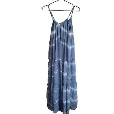 #ad Elena BALDI Tie Dye Silk Blend Maxi Dress Color Blue Size XS Made In Italy $25.87