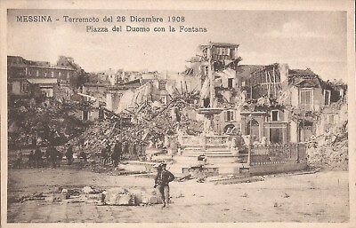 #ad Messina Sicily Cathedral Plaza amp; Fountain Earthquake of December 28 1908 $9.00