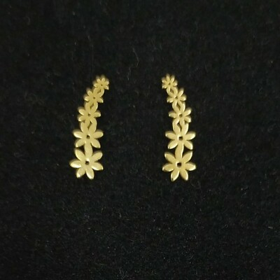#ad Earrings Gold 18k 750 Mls . Flowers Climbing $247.47