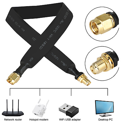 #ad RP SMA Male To Female WiFi Antenna Coaxial Extension Cable 50 Ohm Connector 25cm $5.98