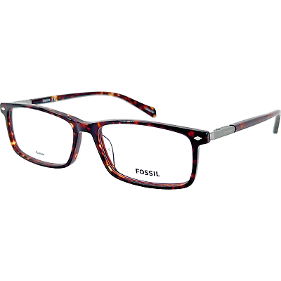 #ad Fossil FOS7067 Men#x27;s Plastic Eyeglass Frame 0086 Dark Havana 55 16 Spring Hinges $66.47