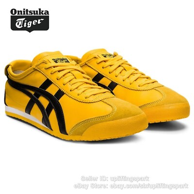 #ad Onitsuka Tiger Sneakers Mexico 66 Yellow Black Unisex 1183C102 751 Classic Shoes $85.24