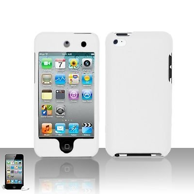 #ad Hard Rubberized Rear only Case for iPod Touch 4th Gen White $8.75