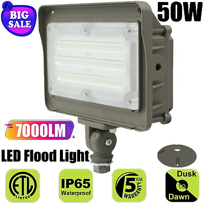 #ad Single Light 50W Adjustable Knuckle Mount LED Outdoor Flood Light 5000K IP65 $51.00