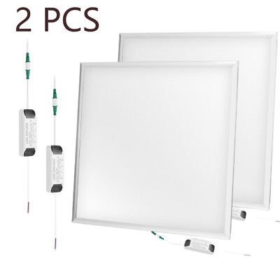 #ad 2X White 2x2FT LED Flat Panel Light 48W 7500K Daylight Drop Ceiling Light Office $57.99