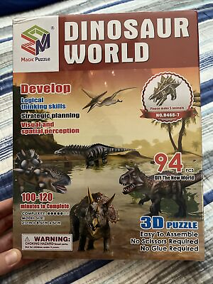 #ad NEW SEALED Giftcraft 473376 3D Dinosaur World Puzzles Set of 5 MAGIC PUZZLE $21.00