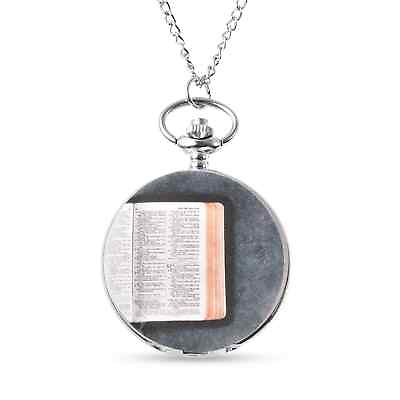 #ad STRADA Japanese Movement The Biblical Book 3D Pocket Watch with Chain $16.99
