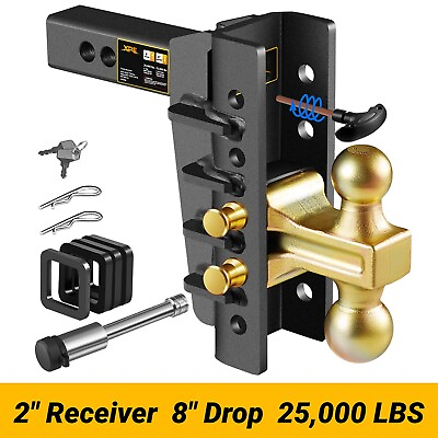 #ad XPE Trailer Hitch Fits 2 Inch Receiver 8 Inch Adjustable Drop Hitch 25000LBS $139.00