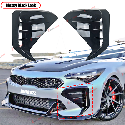 #ad For KIA Stinger 2017 2023 Glossy Black Front Bumper Vent Hole Cover Body Kit $64.99