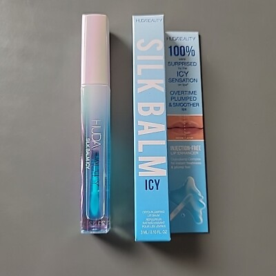 #ad HUDA BEAUTY Silk Balm ICY Cryo Plumping Lip Balm FROST NEW IN BOX 3ml .10oz $16.75