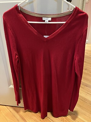 #ad jjill red v neck sweater $30.00