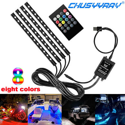 #ad USB Car Atmosphere Lamp Interior Ambient Light 36 LED Strip Music Control Color $12.99