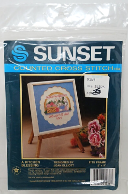#ad Sunset Counted Cross Stitch Kit A Kitchen Blessing 1438 5quot;x5quot; Sealed #D 47 $9.01
