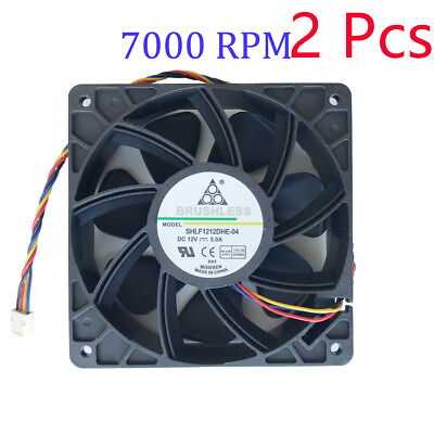 #ad 2Pcs 7000RPM Cooling Fan Replacement 4 pin For Antminer Bitmain S7 S9 S15 T9 T15 $32.98